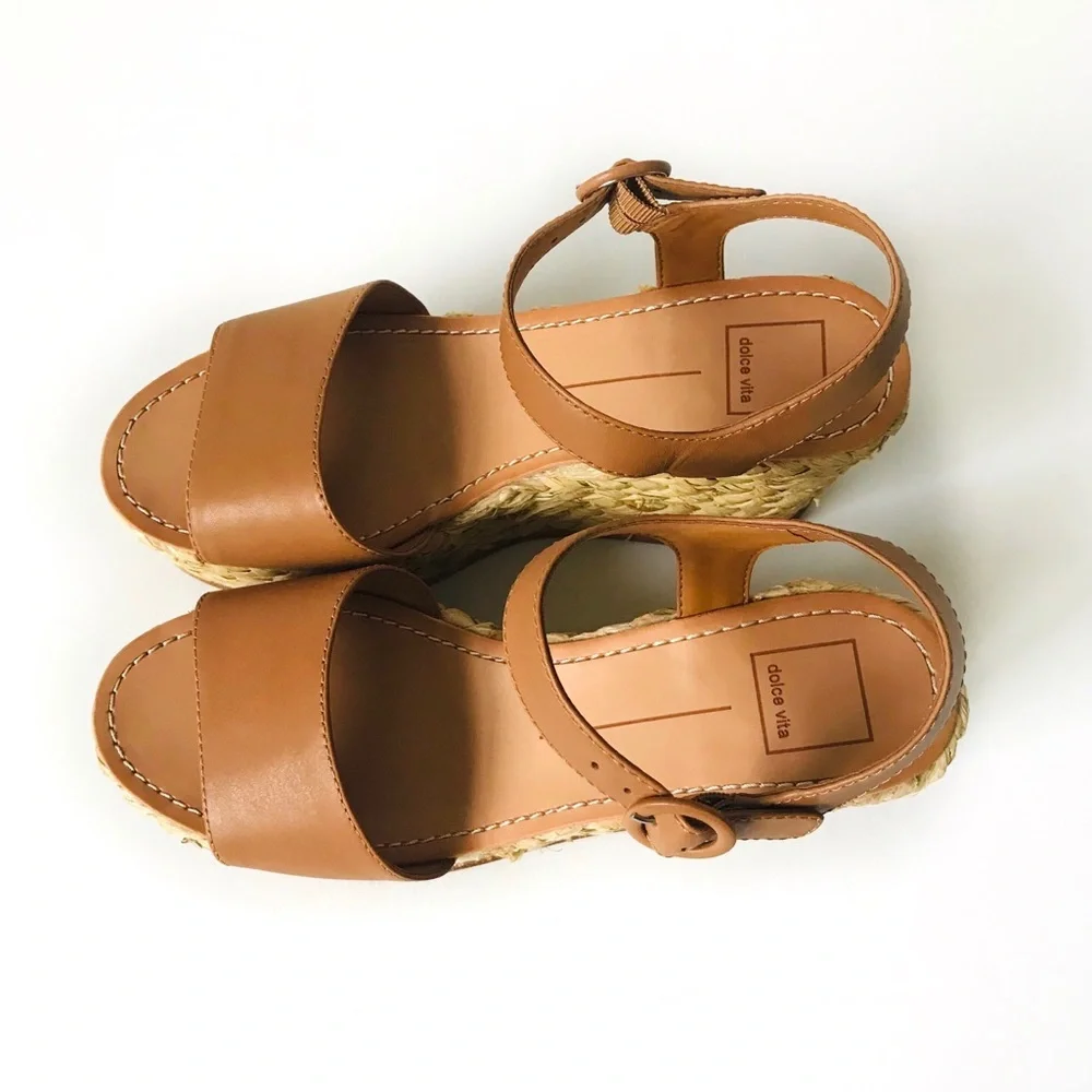 Dolce Vita Platform Leather Espadrille Sandals